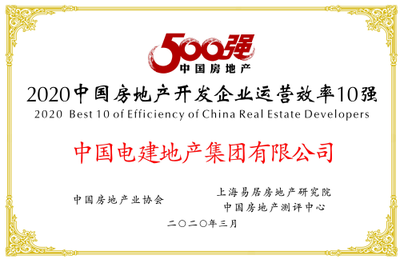 中國(guó)電建地產(chǎn)集團(tuán)榮膺“2020中國(guó)房地產(chǎn)開(kāi)發(fā)企業(yè)500強(qiáng)”，打造綜合開(kāi)發(fā)與工程建設(shè)新標(biāo)桿